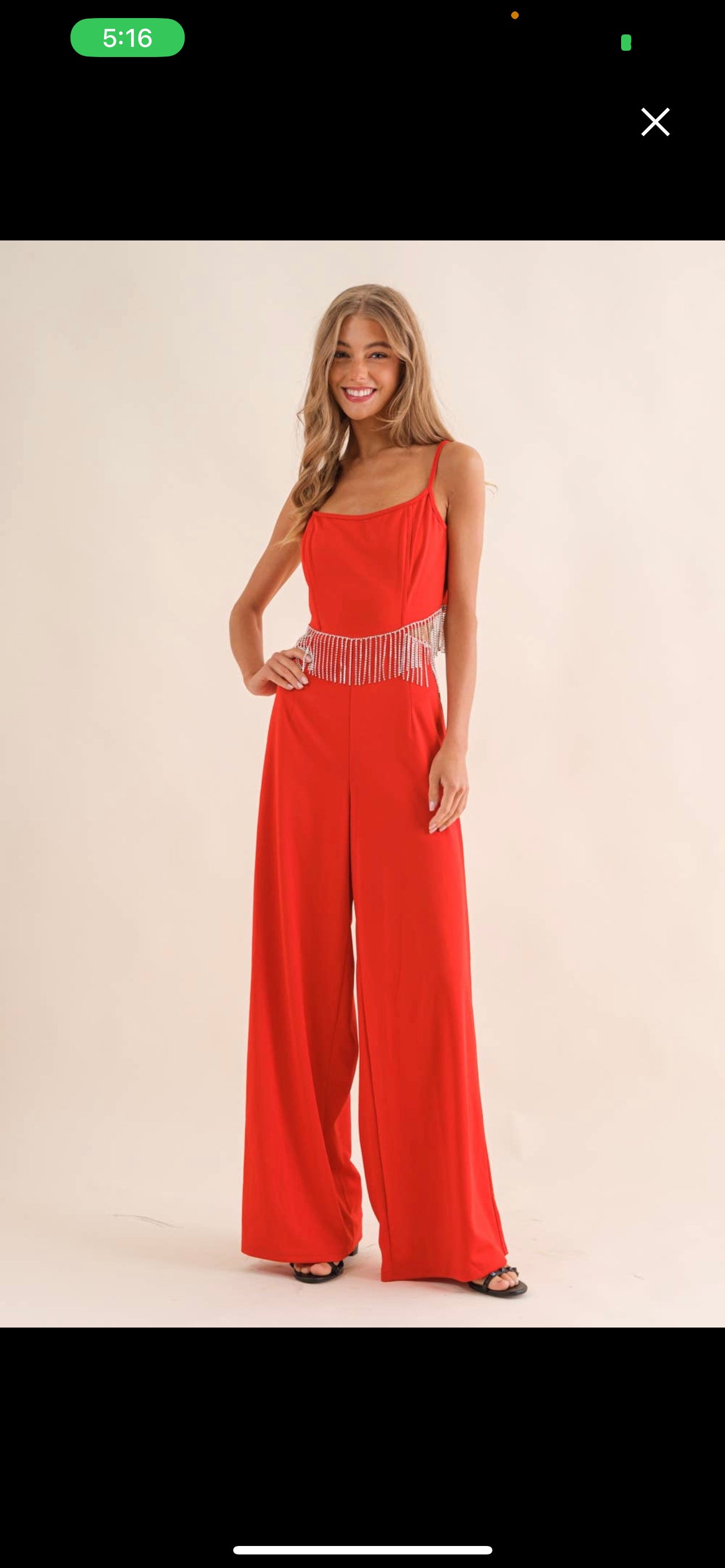 Red Rhinestone Jumpsuit