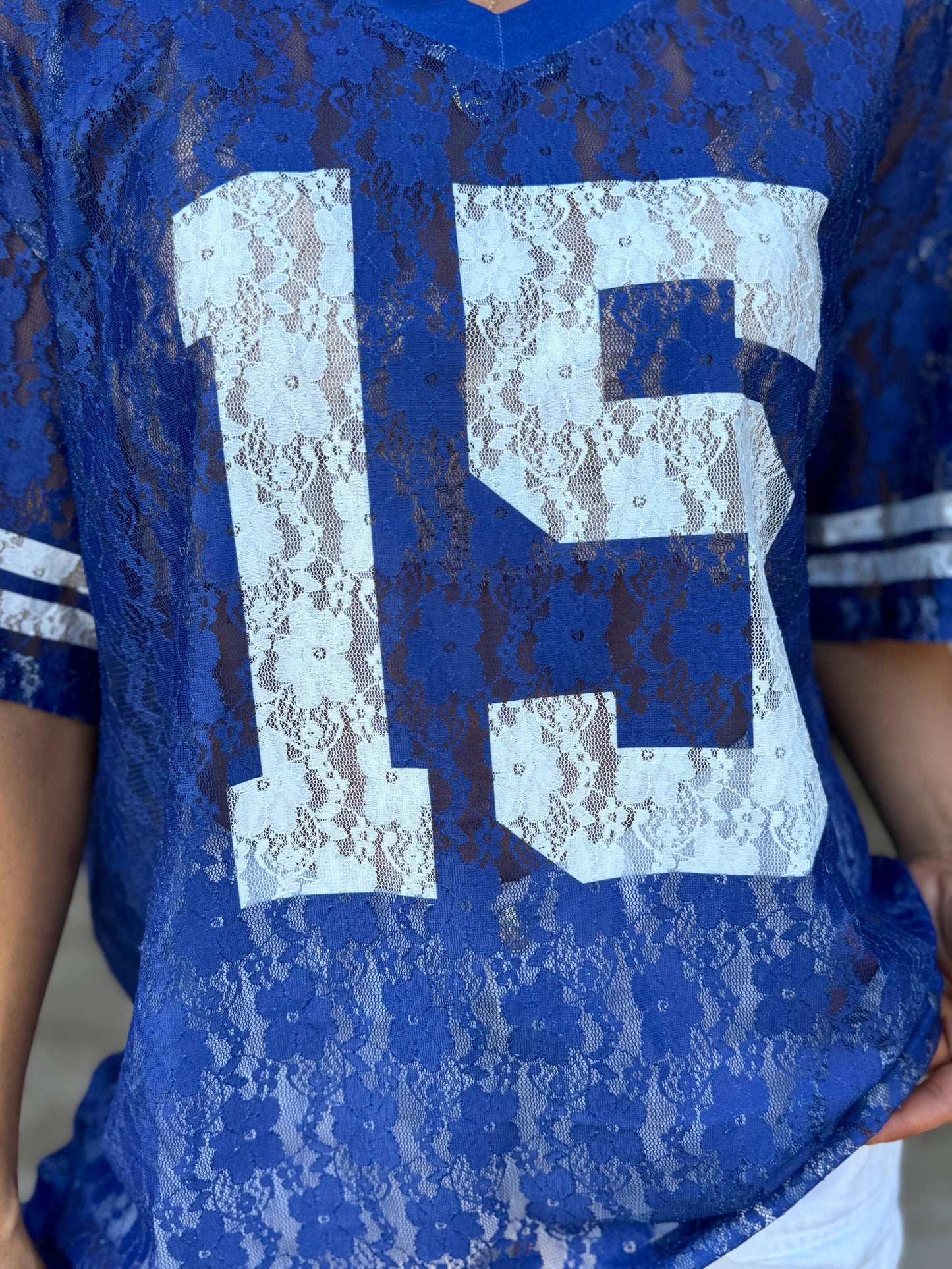 Blue Lace "It's Game Time" Jersey