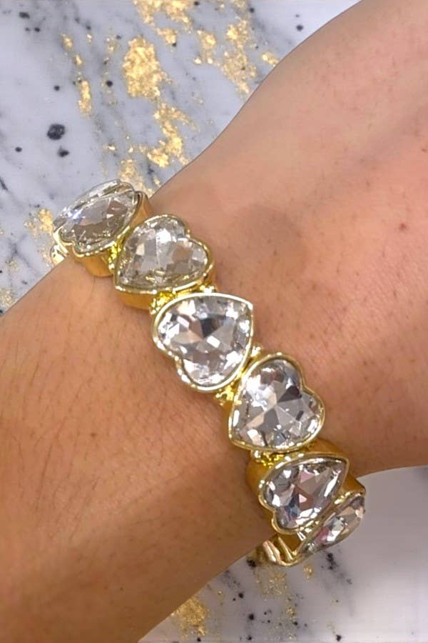 Olivia Gold Heart Stone Bracelet