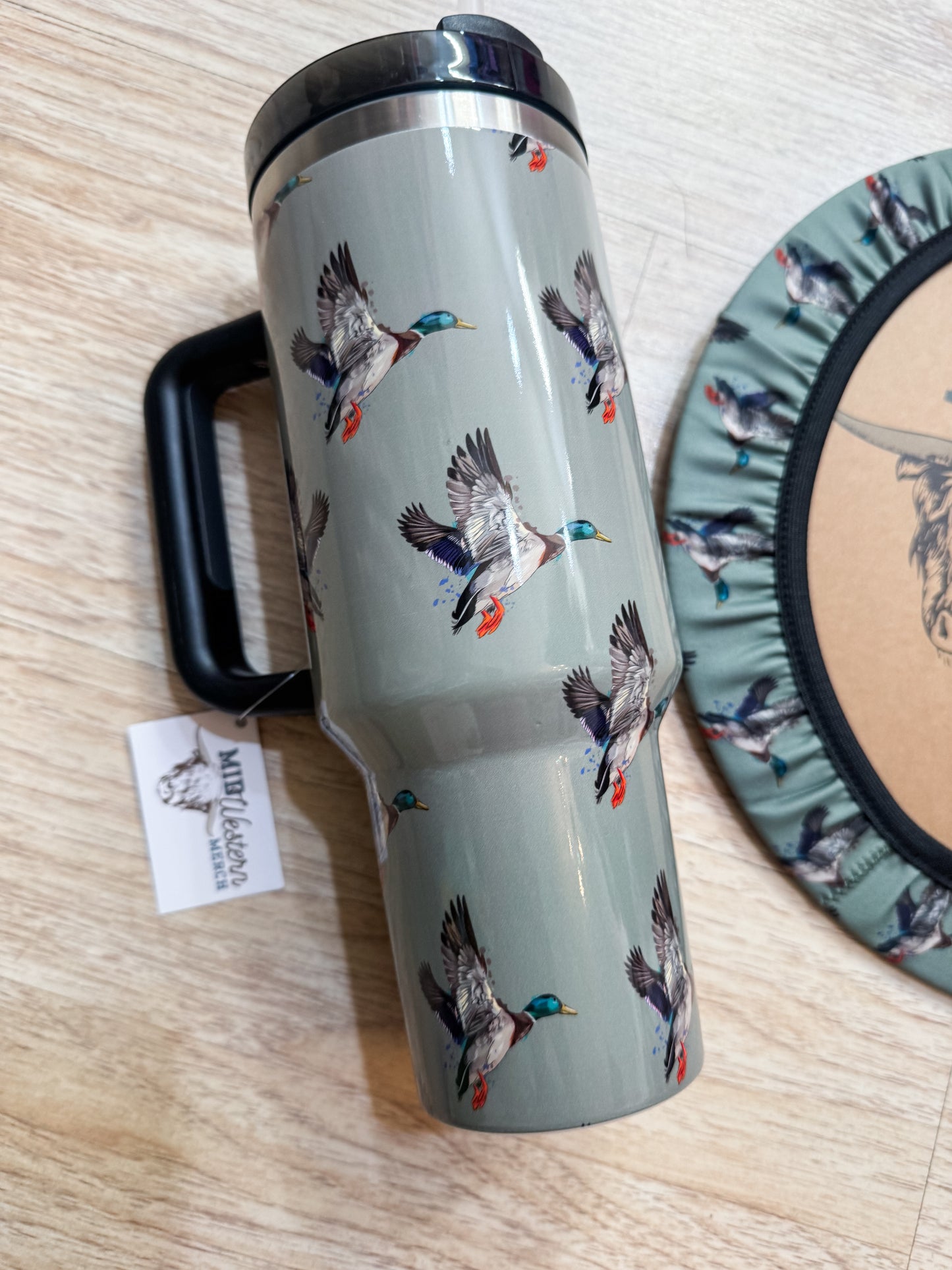Green Duck Tumbler with Handle