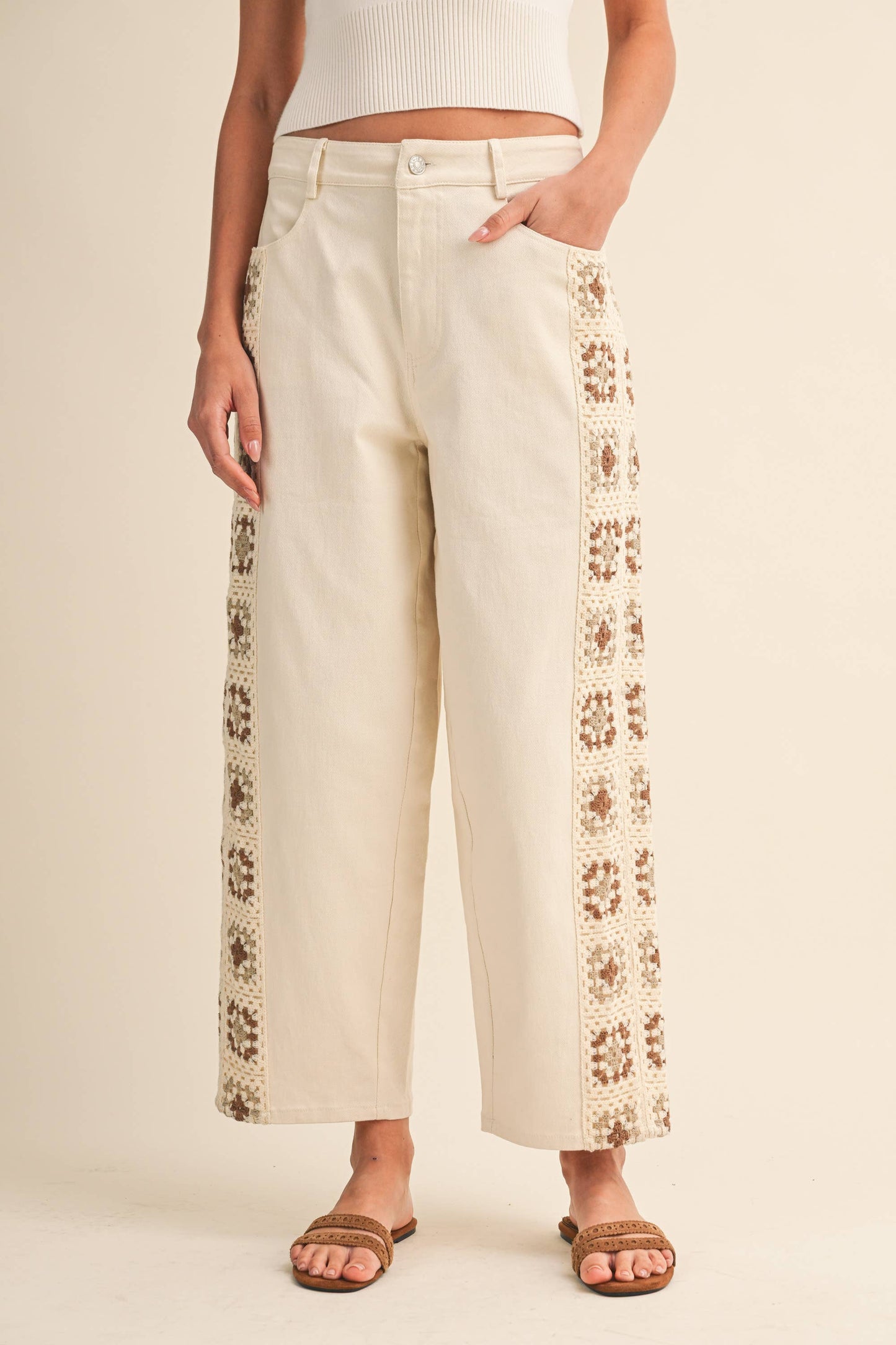 Vintage Crochet Wide Leg Pants