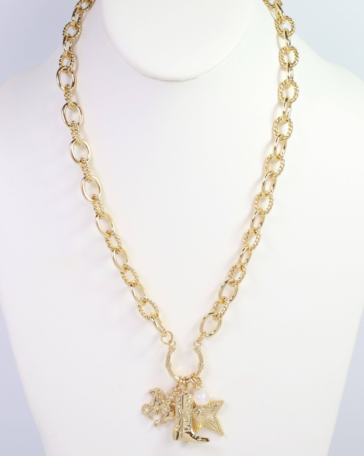 Cheyenne Western Charm Necklace Gold