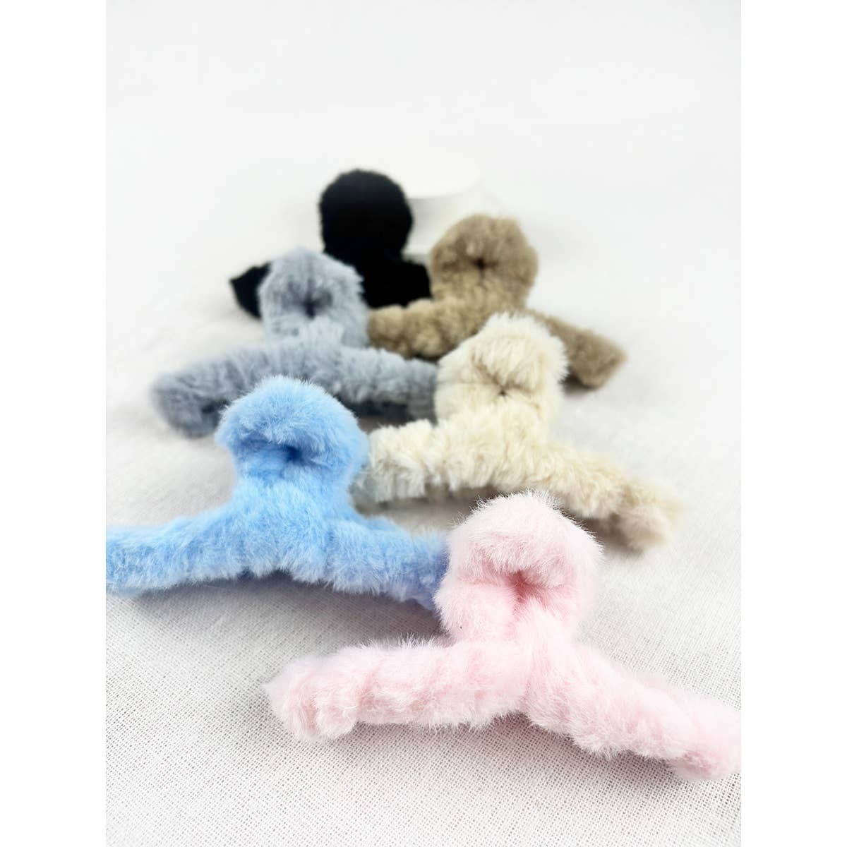 Faux Fur Plush Hair Barrette Jaw Clip