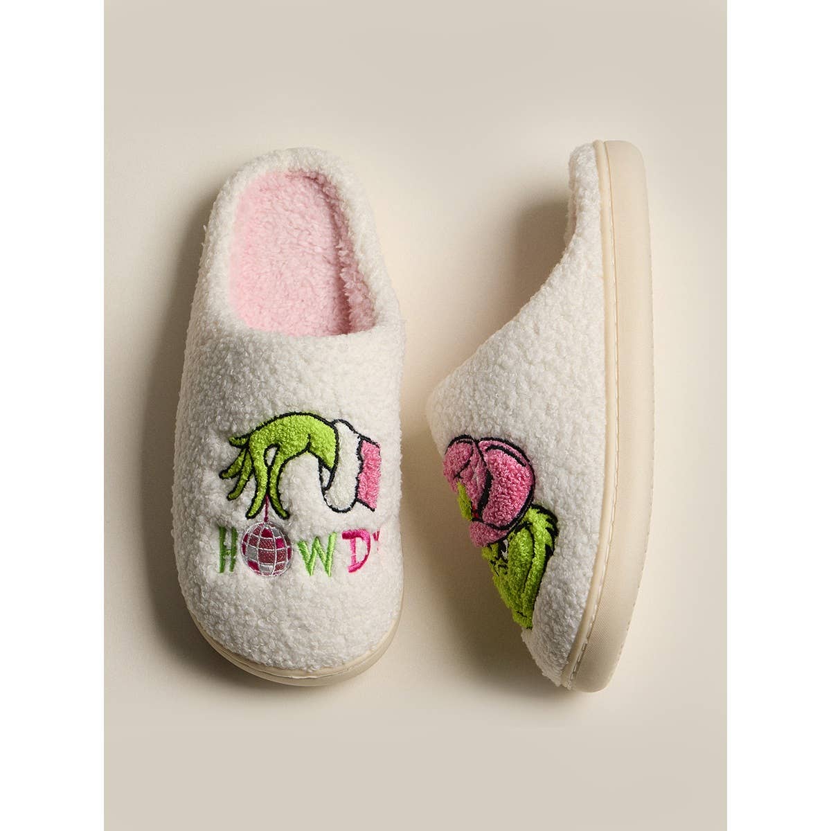 Howdy Grinch Fleece Soft Slipper