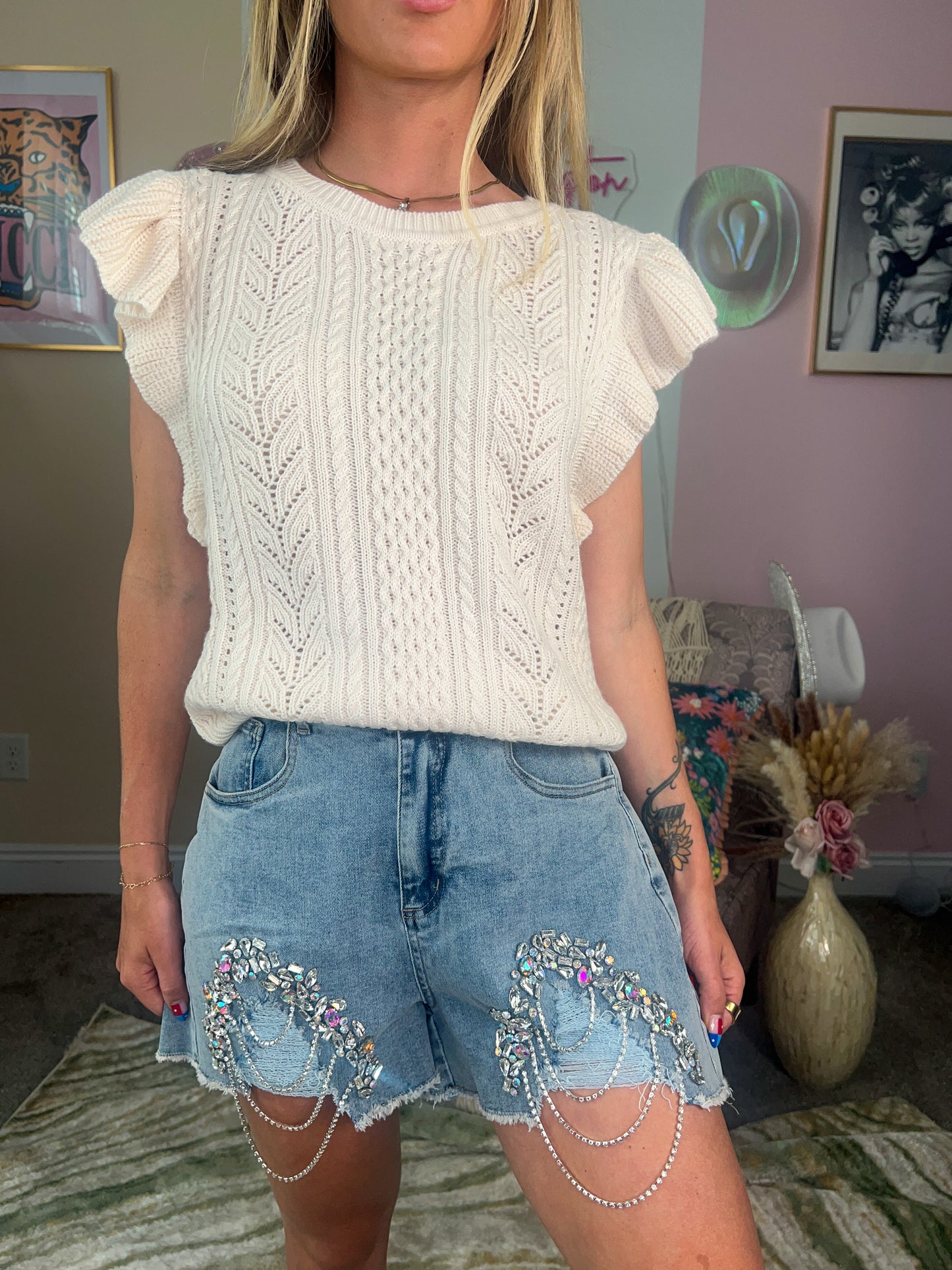 Cutest Crochet Ruffle Top