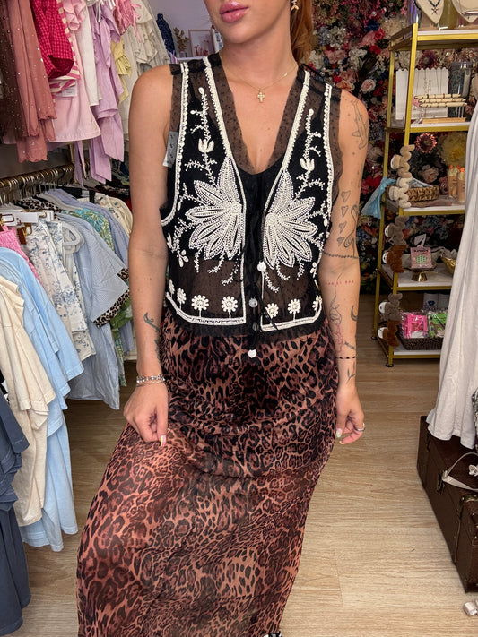 Leopard Sheer Maxi Skirt