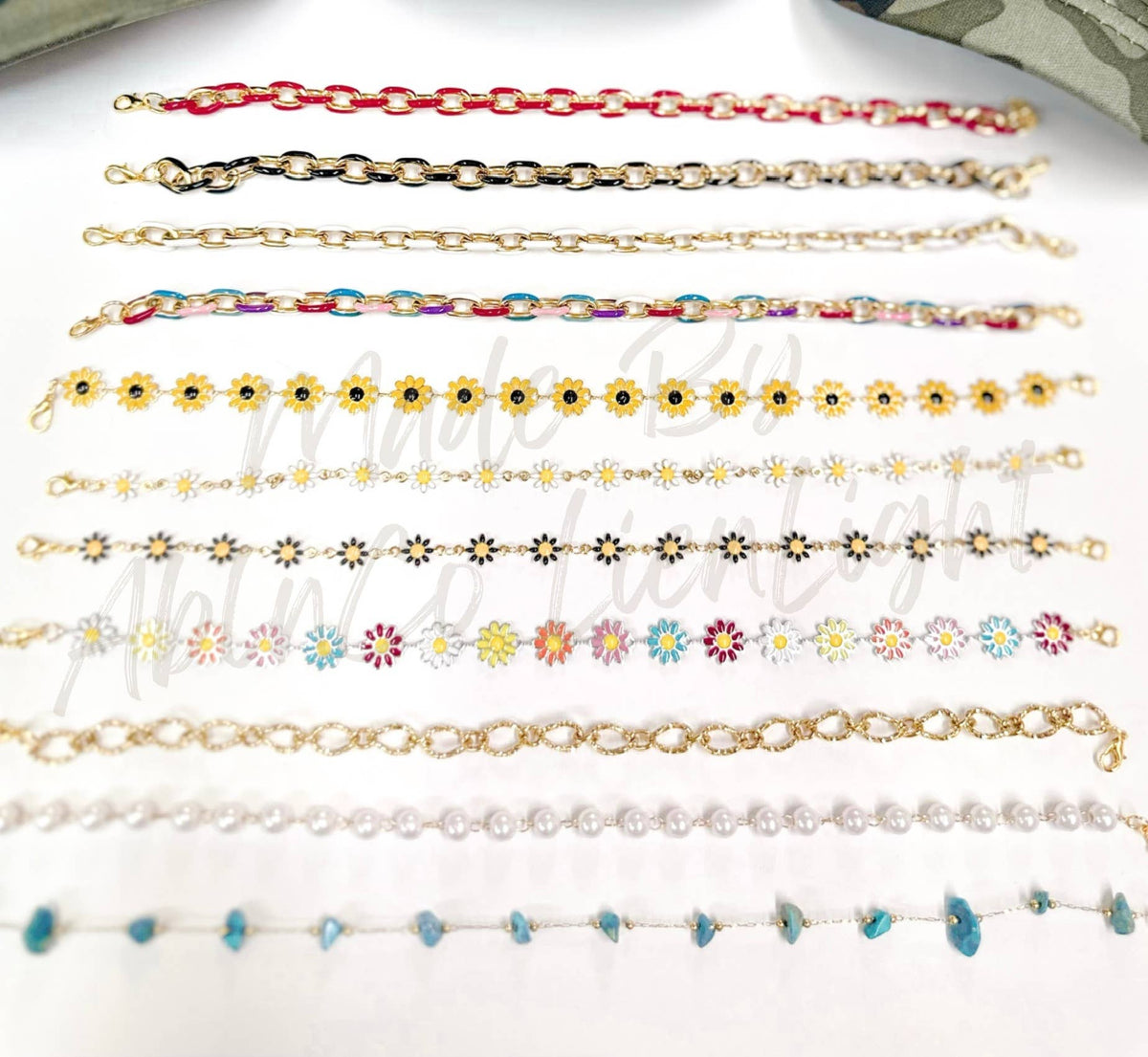 Multi color links trucker hat chain, chains for hats