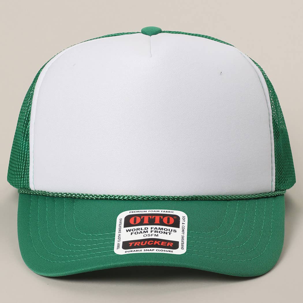 Two-Tone Mesh Back High Crown Foam Trucker Hat