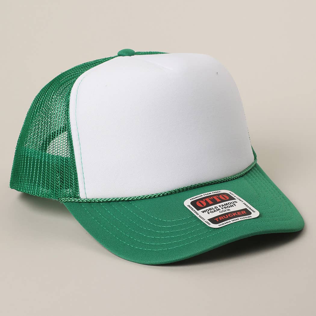 Two-Tone Mesh Back High Crown Foam Trucker Hat