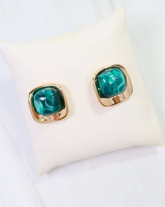 Waterbury Stud Earring Green