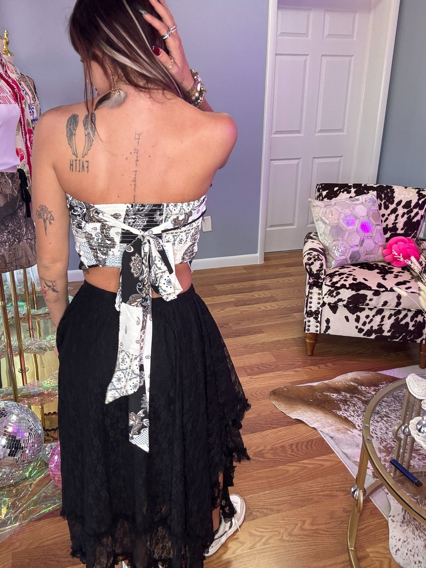 PAISLEY CROSSOVER HALTER NECK BANDEAU TOP