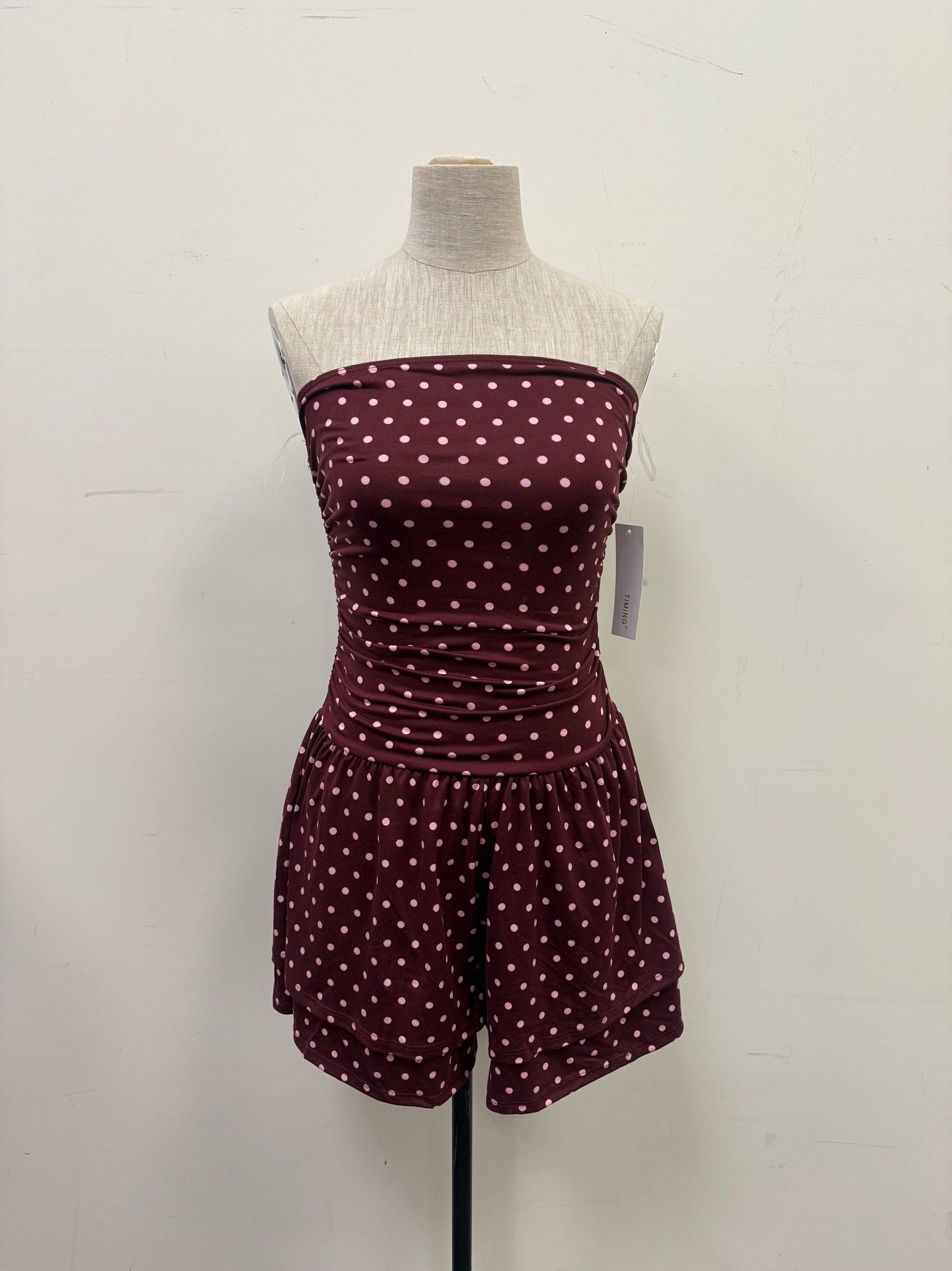 Polka Dot Strapless Romper