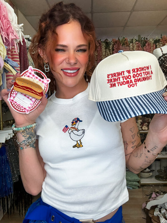 USA Silly Goose Top: embroidery