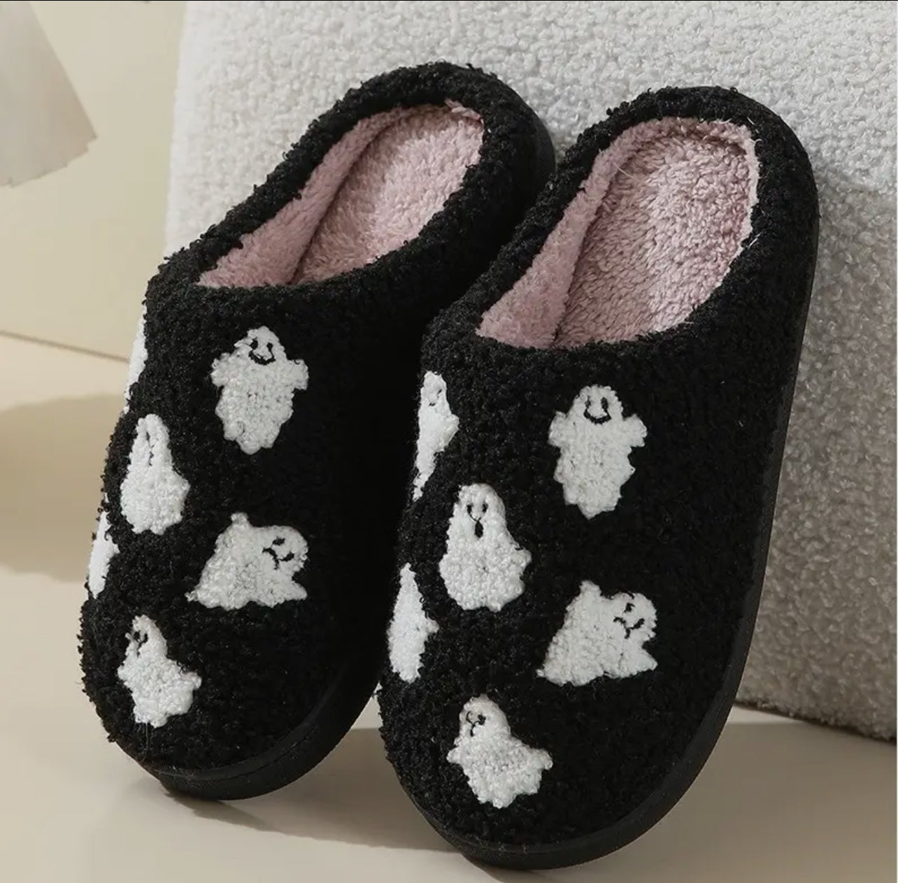 Ghost Fuzzy Slippers