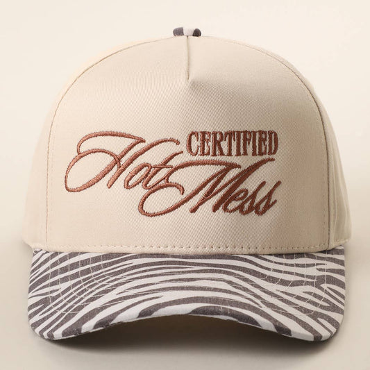 CERTIFIED HOT MESS Camo & Animal Print Trucker Hat