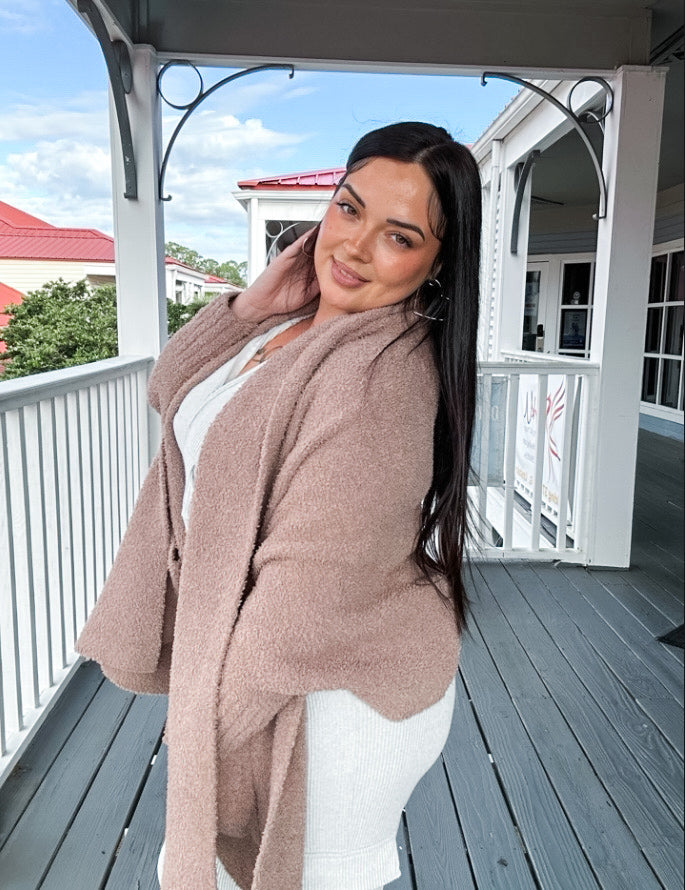 Fuzzy Soft Cardigan with Pockets