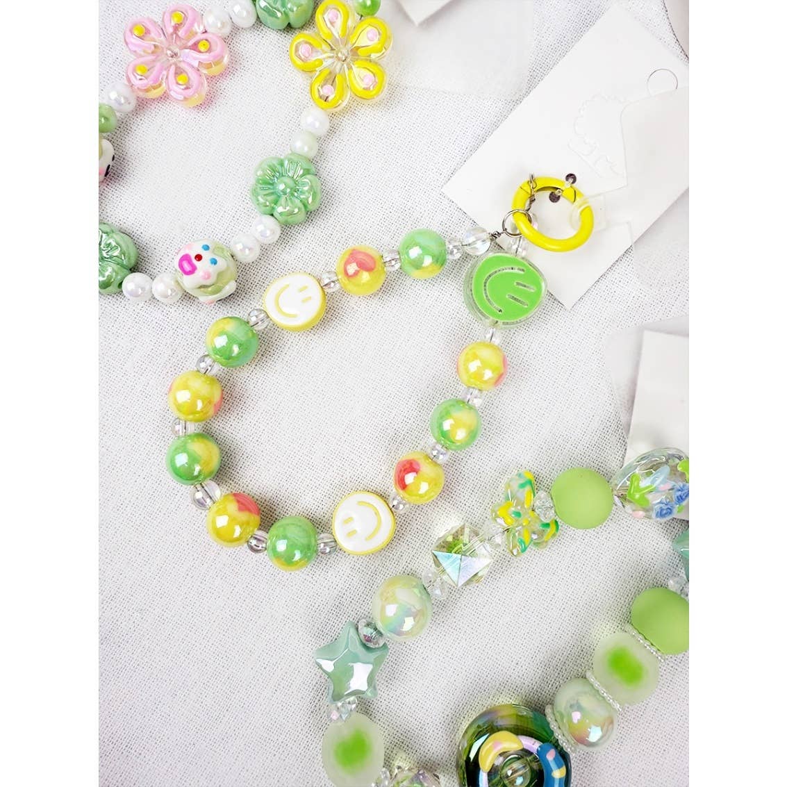 Green Palette Mixed Charm keychain and wrist strap
