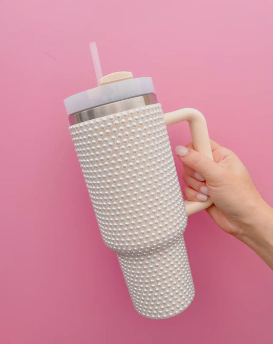 40oz Pearl Tumbler’s (Cream + Pink)