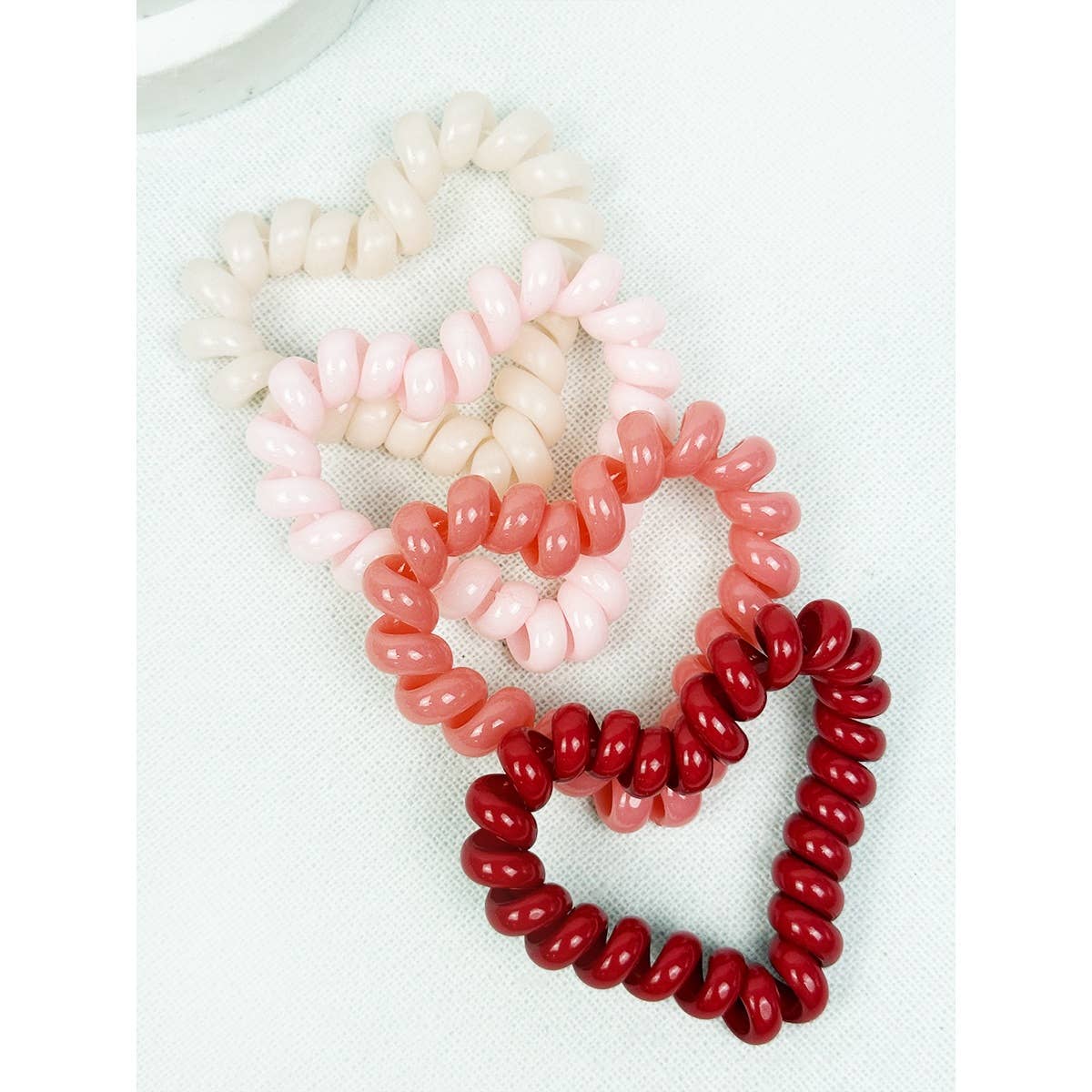 Heart Shape of Spiral Hair Tie Set