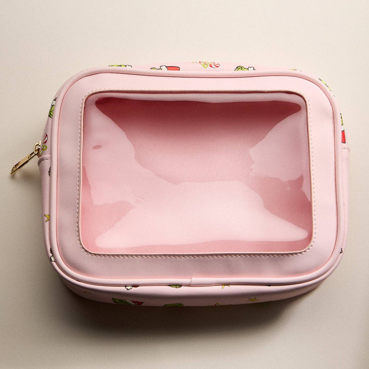 5-Piece Gift Set Cosmetic Pouch Bundle | Green Monster Pink Christmas