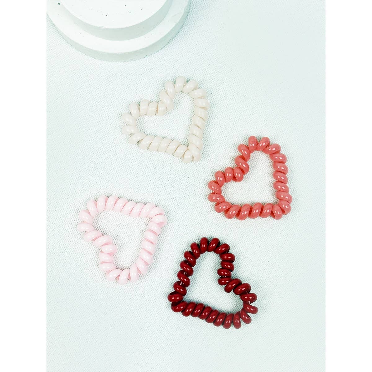 Heart Shape of Spiral Hair Tie Set