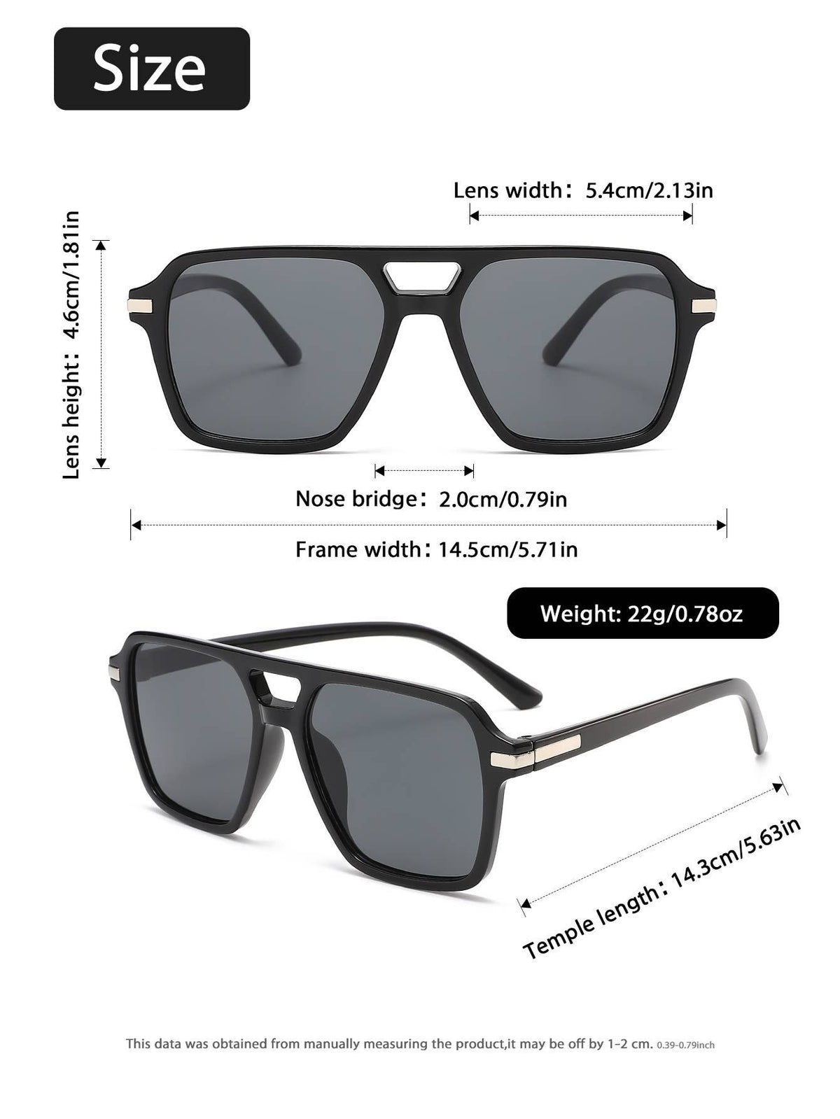 Vintage Oversized Double-Bridge Sunglasses