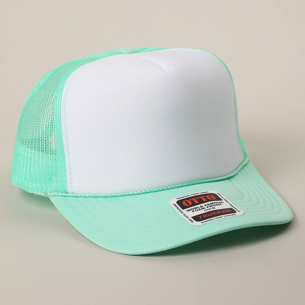 Two-Tone Mesh Back High Crown Foam Trucker Hat