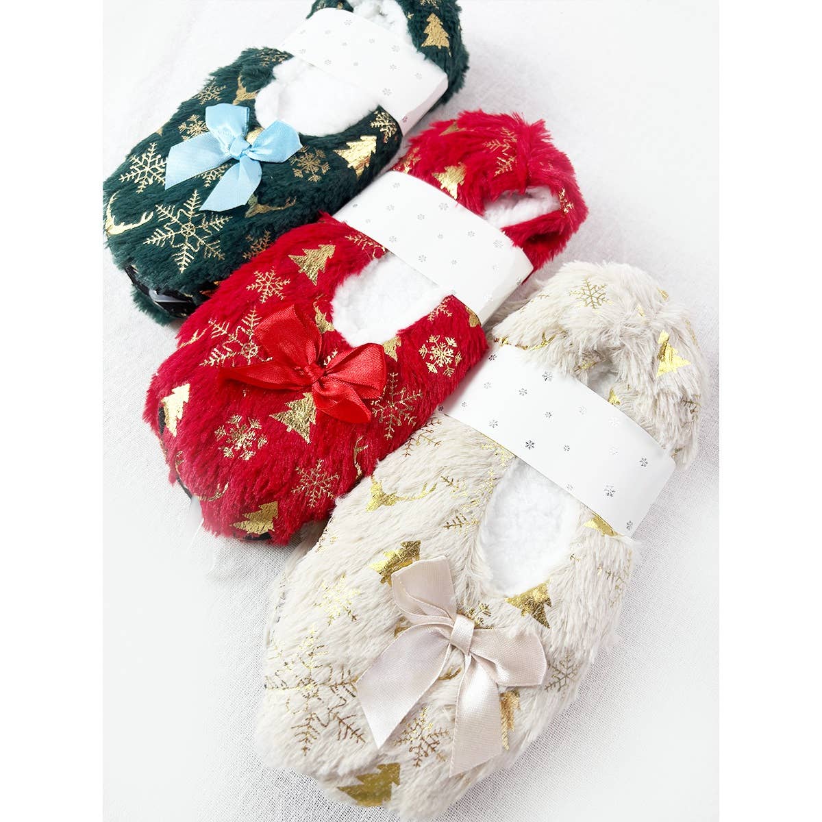 Elegant Christmas Design Fuzzy Socks Slippers
