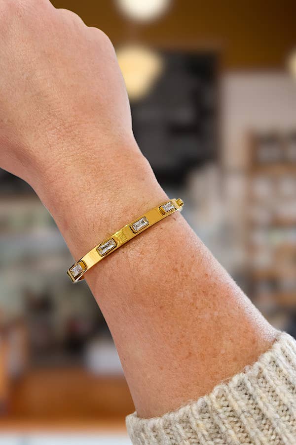 Natural Elements Gold Studded Bangle Bracelet