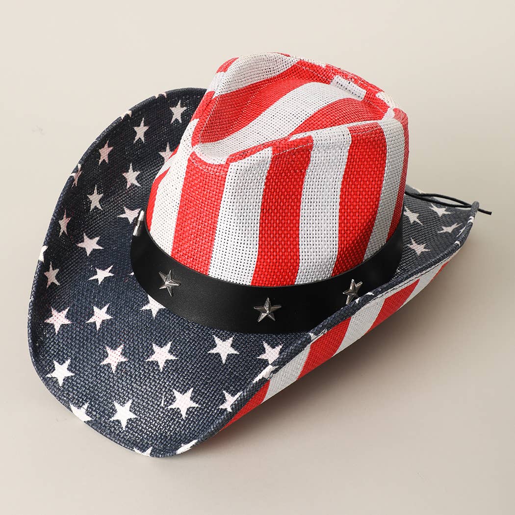 Classic USA Star Brim Straw Cowboy Hat