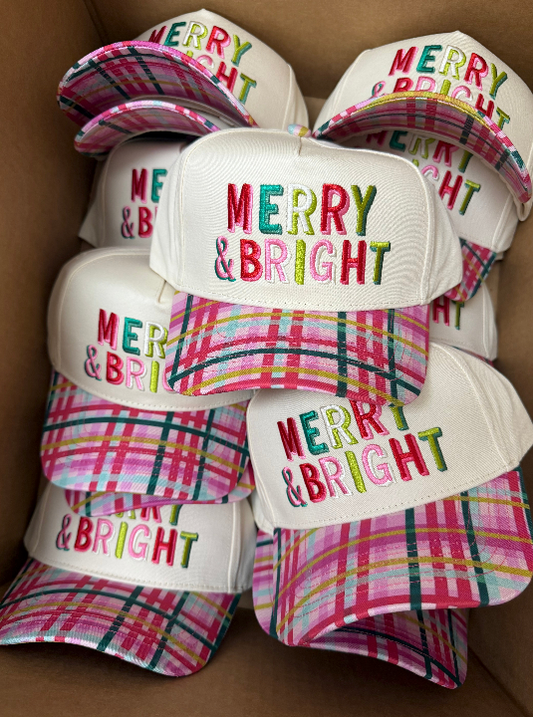 Merry & Bright - Confetti Plaid Trucker Hat