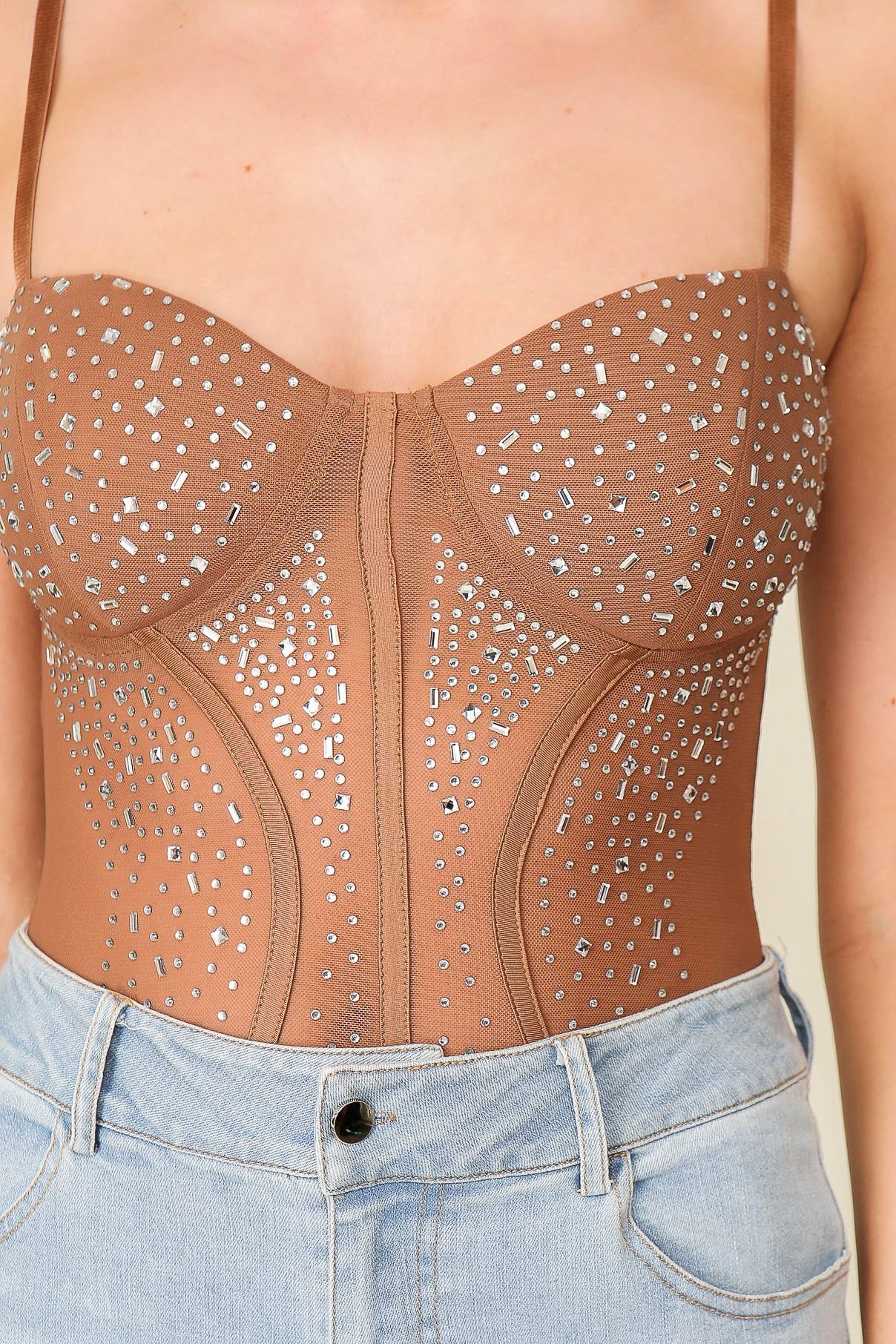 Rhinestone Mesh Bodysuit 3