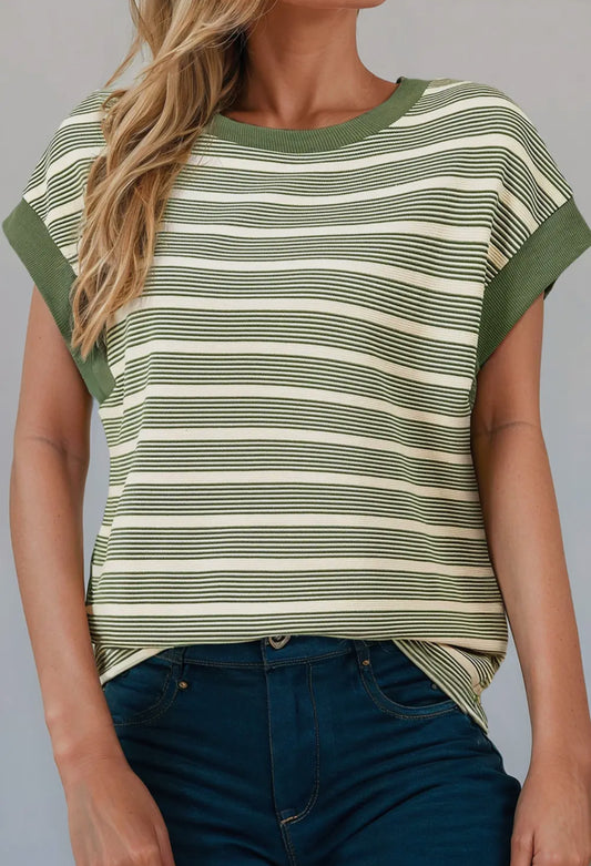 That Girl Green Striped Top