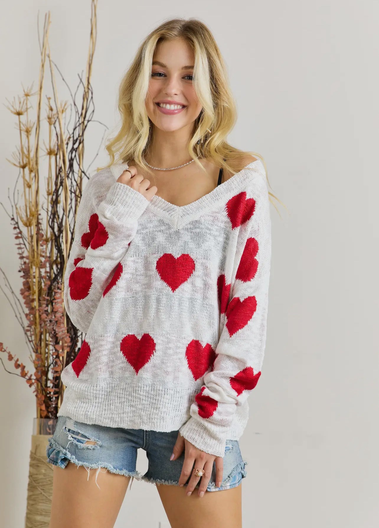 Heart Lightweight Sweater