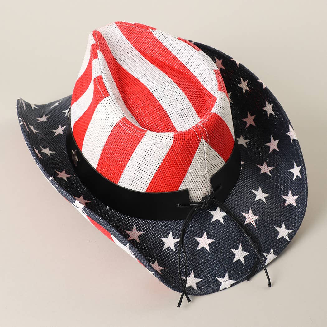 Classic USA Star Brim Straw Cowboy Hat