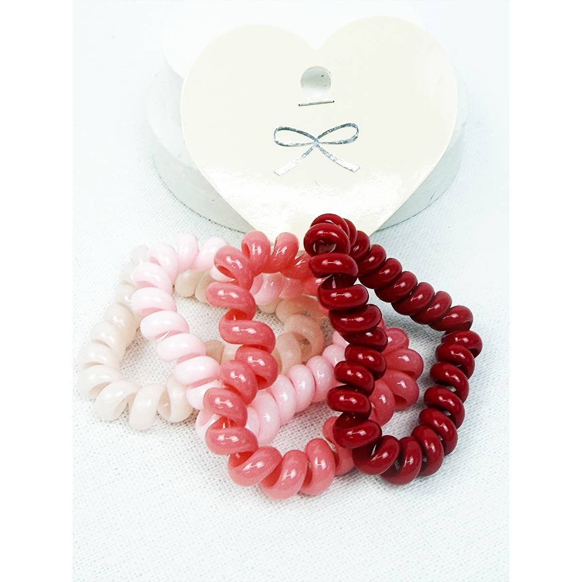 Heart Shape of Spiral Hair Tie Set