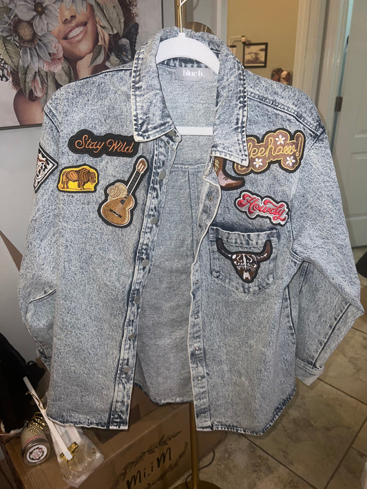 Western Denim Patch Jacket