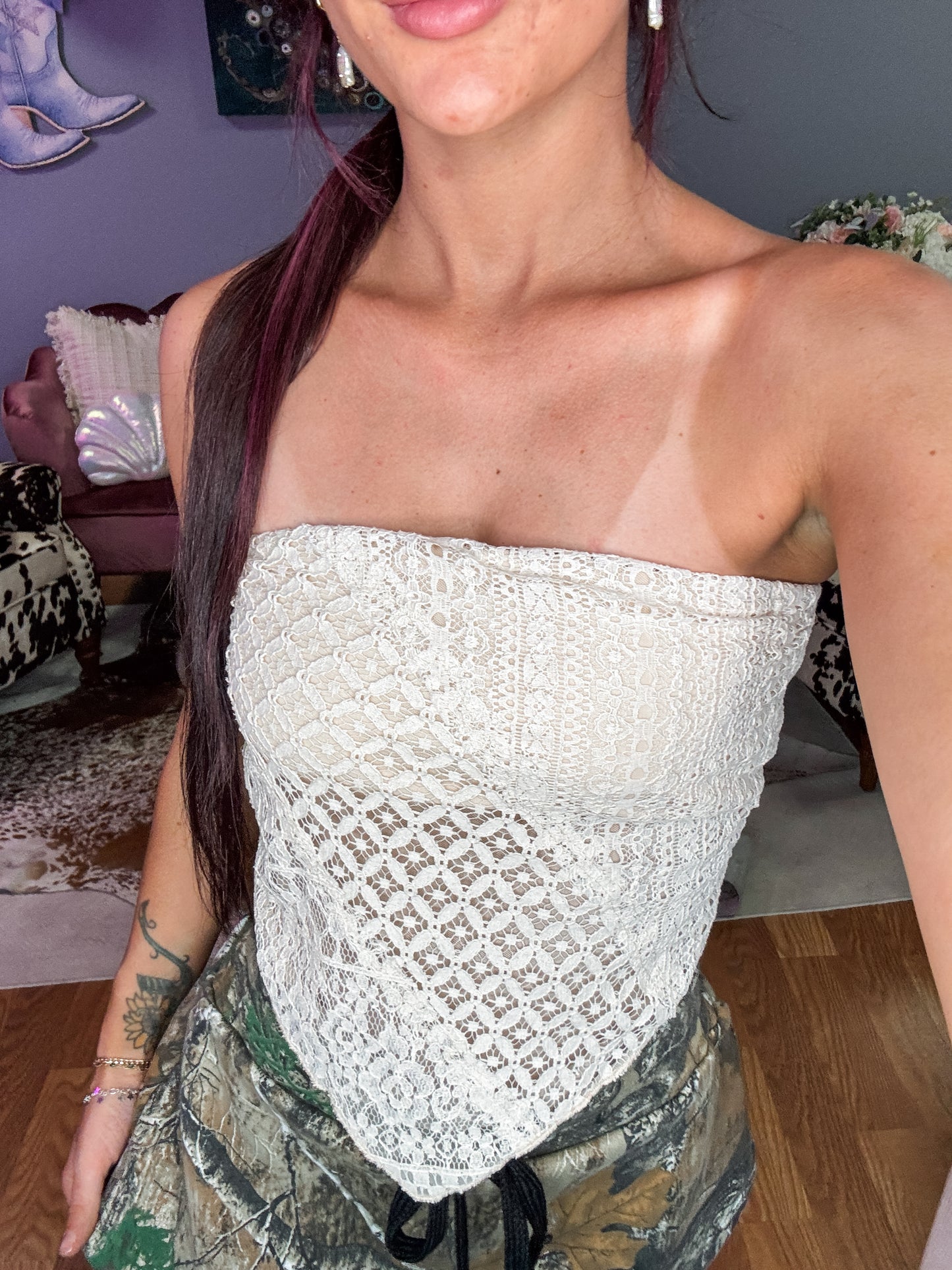 LACE BANDANA TOP
