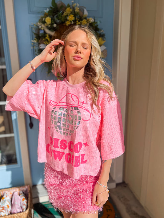 Disco Cowgirl Sequin Tee