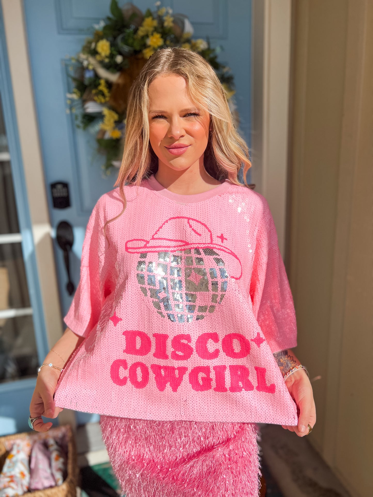 Disco Cowgirl Sequin Tee