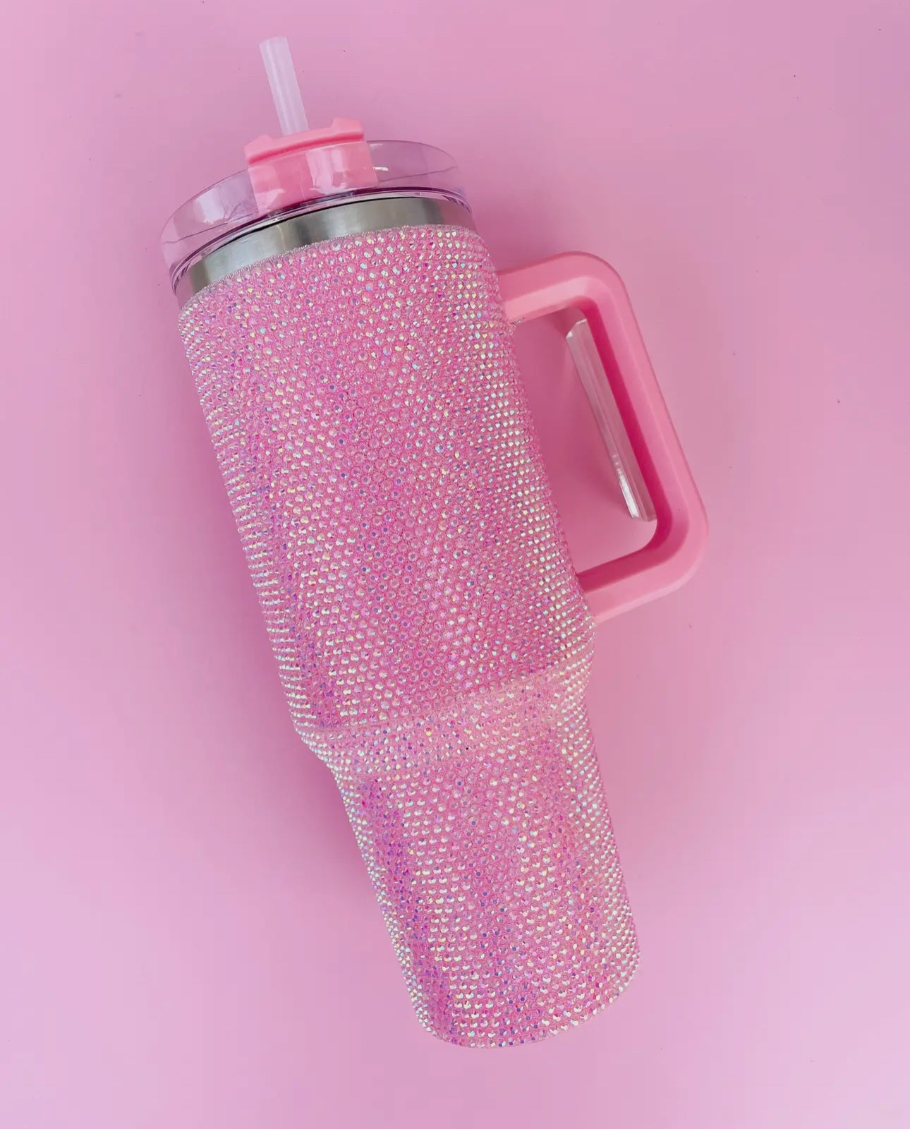 Summer 40oz Rhinestone Tumblers (Blue + Light Pink)