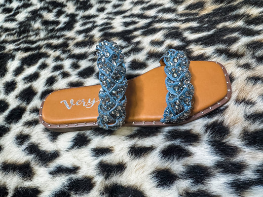Very G Rhinestone Twist Sandals
