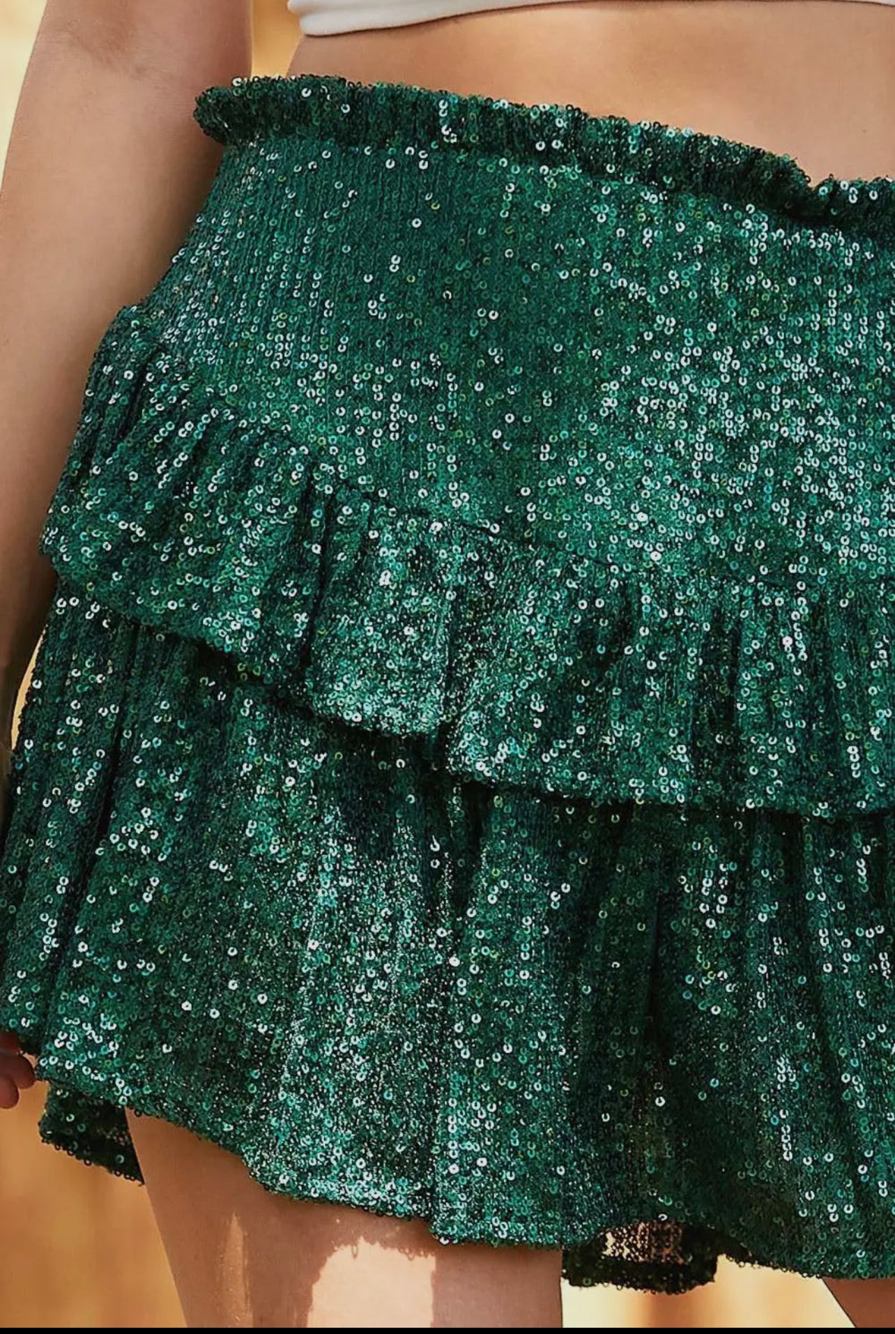 Green Sequin Skirt