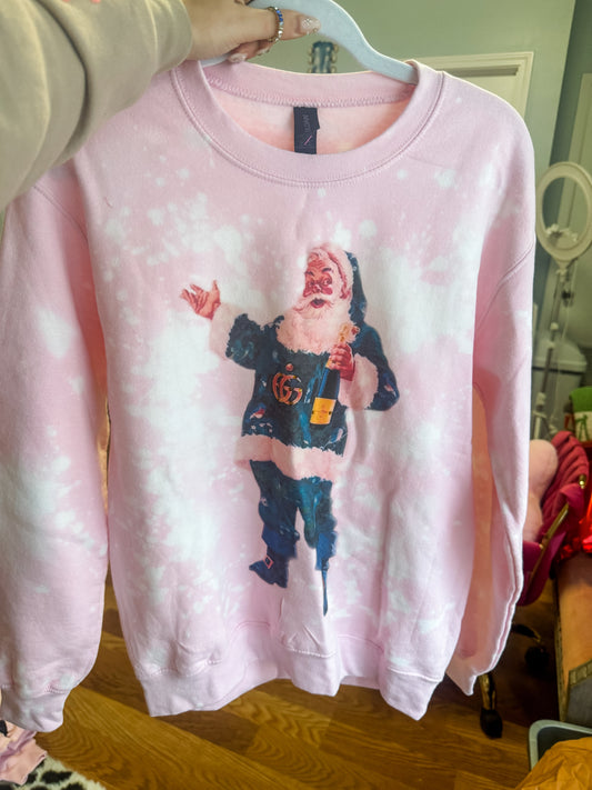 TIE DYE GINA DESIGNER SANTA CREWNECK