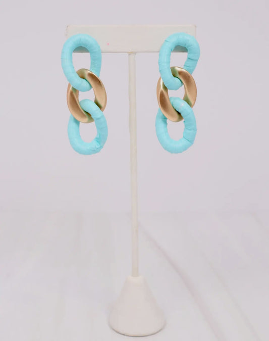 Blue Chain Earrings