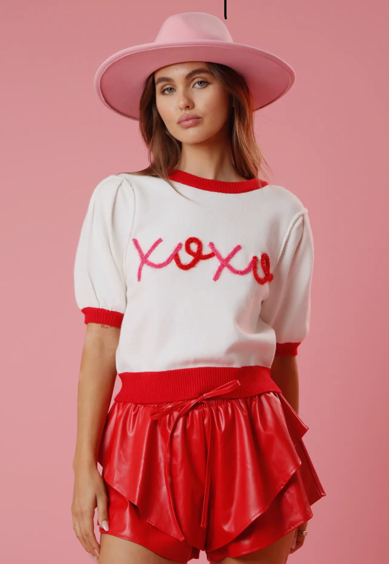 Xoxo Embroidered Top