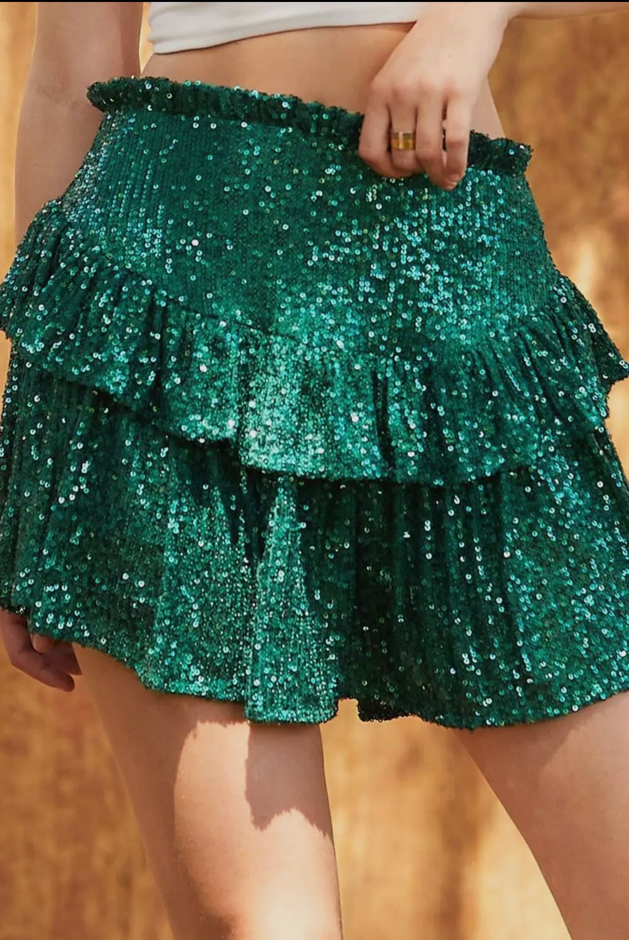 Green Sequin Skirt