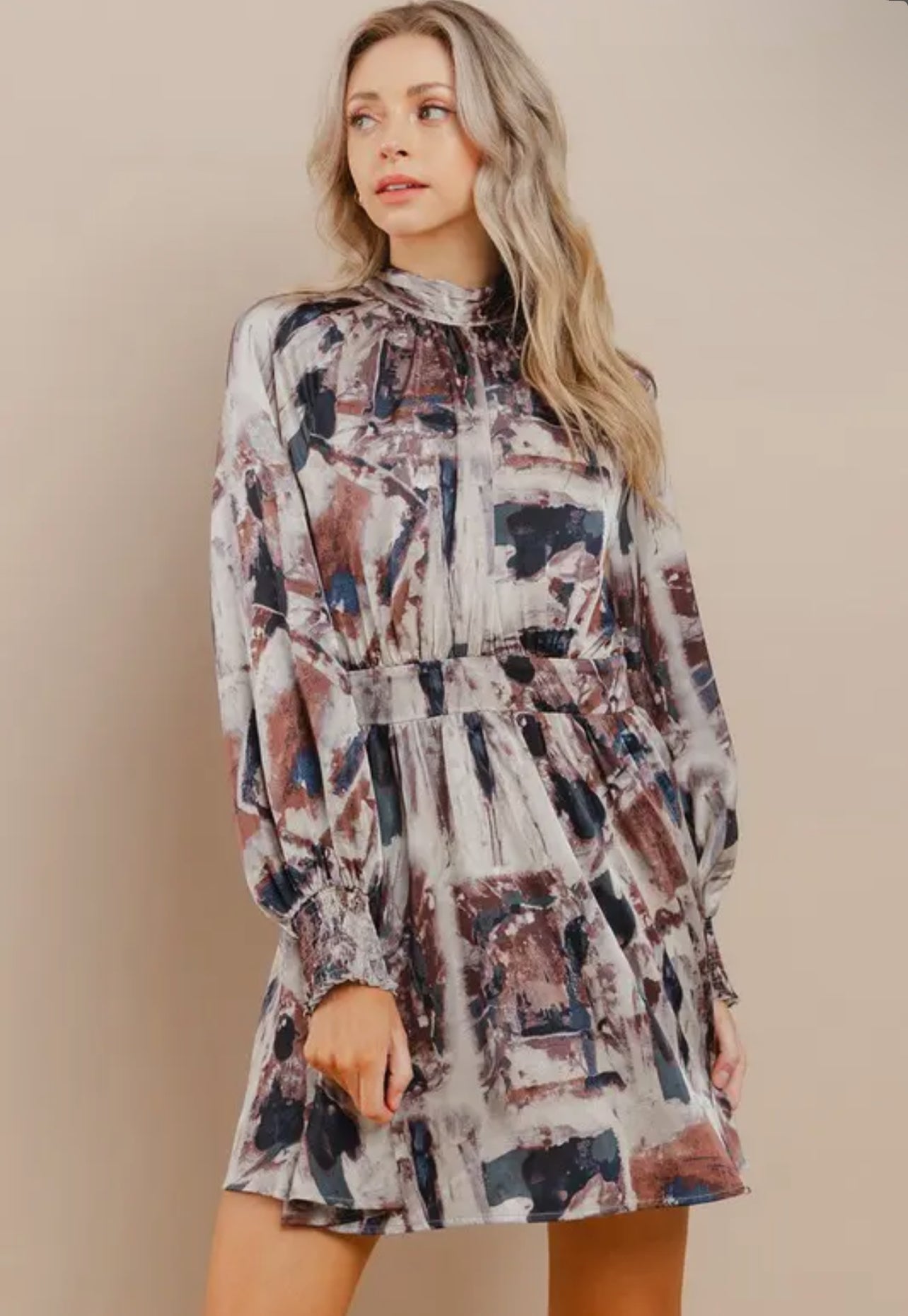 Silk Abstract Dress