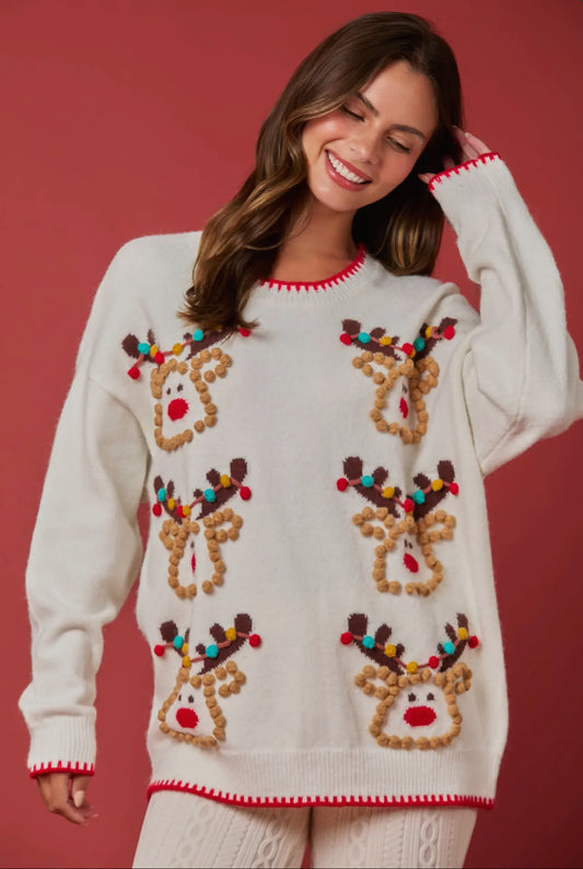 Rudolph Pokadot Sweater