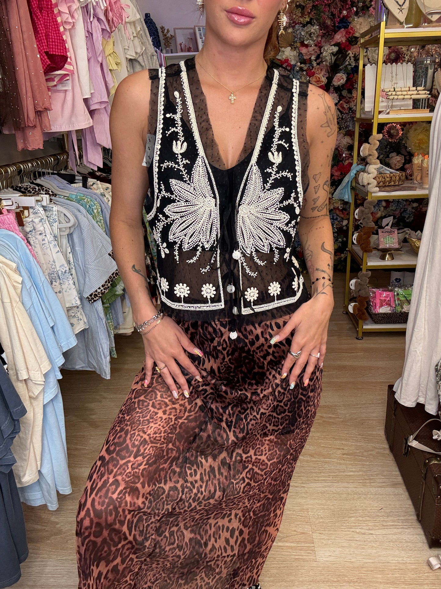 Leopard Sheer Maxi Skirt
